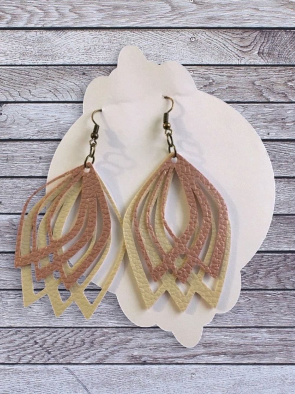NEW spray faux leather earrings